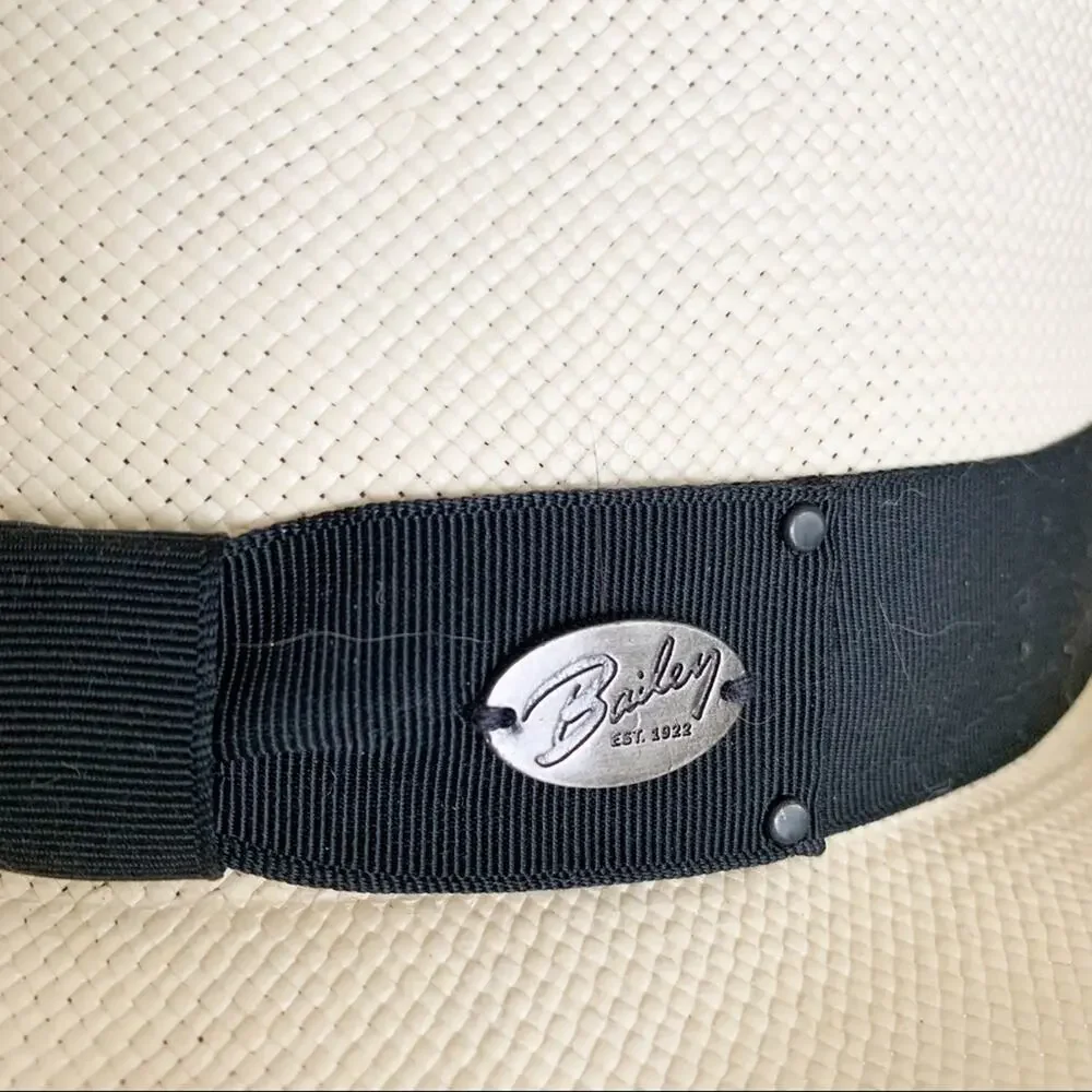 Bailey of Hollywood Guthrie Natural Shantung Straw Fedora Small NWOT - Picture 4 of 8
